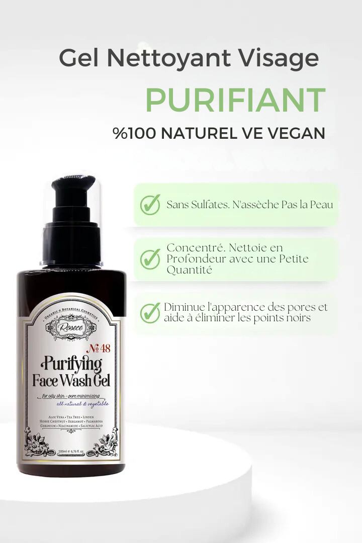 GEL NETTOYANT VISAGE PURIFIANT -Pour Peaux Grasses 200ml